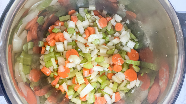 chopped veggies in Instant Pot