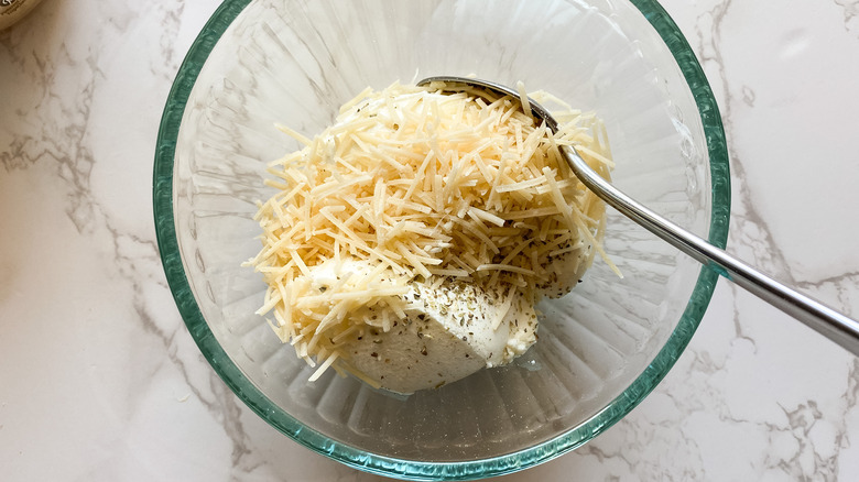 cheese and spices in bowl