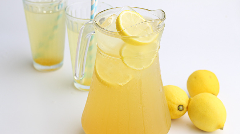 lemonade in a pitcher 