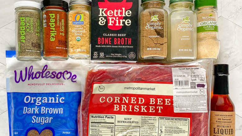 pastrami ingredients on counter 