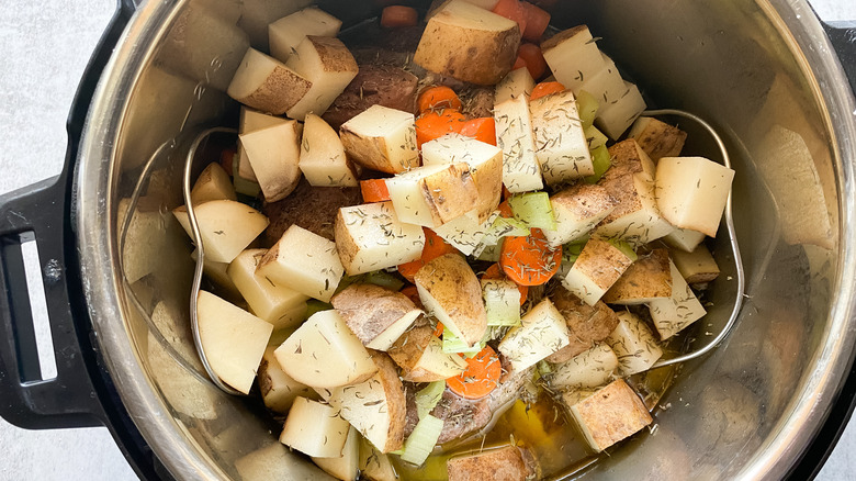 potatoes and carrots in Instant Pot