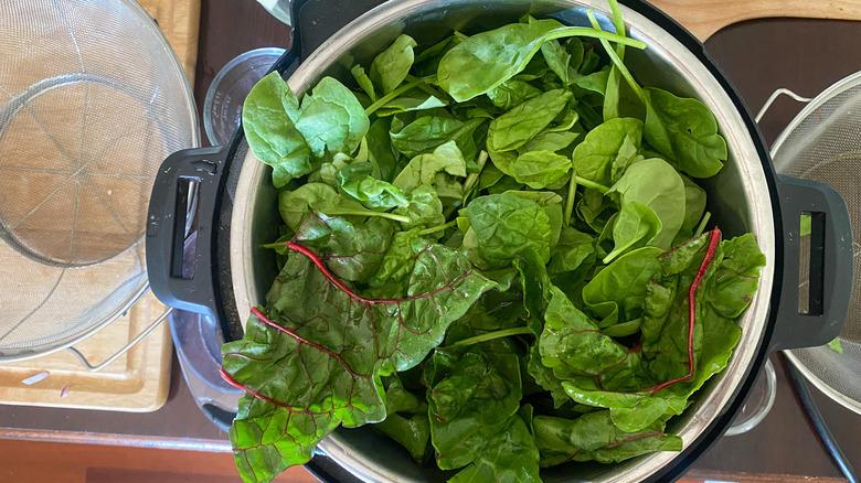 Photo of greens in an Instant Pot