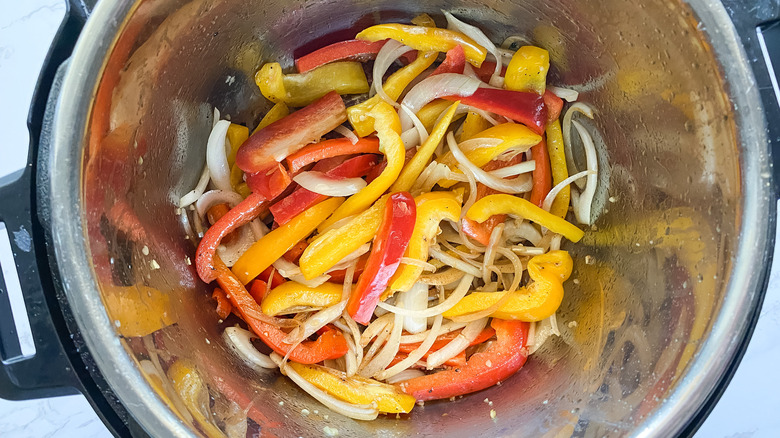 Veggies cooking in the Instant Pot