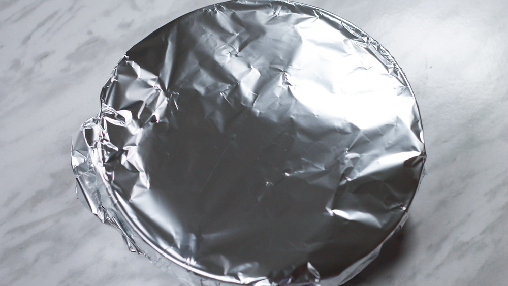 Foil-covered French toast casserole