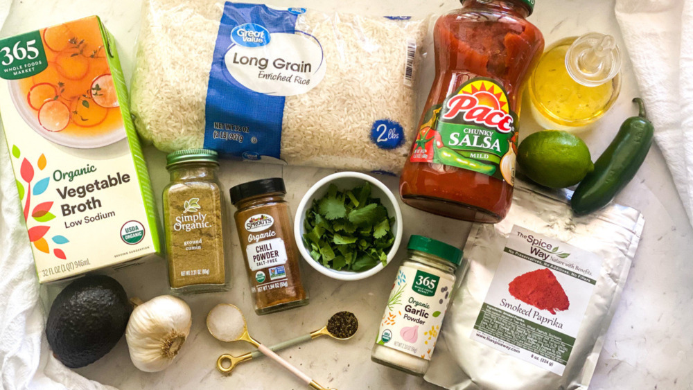 ingredients for Instant Pot Spanish rice 
