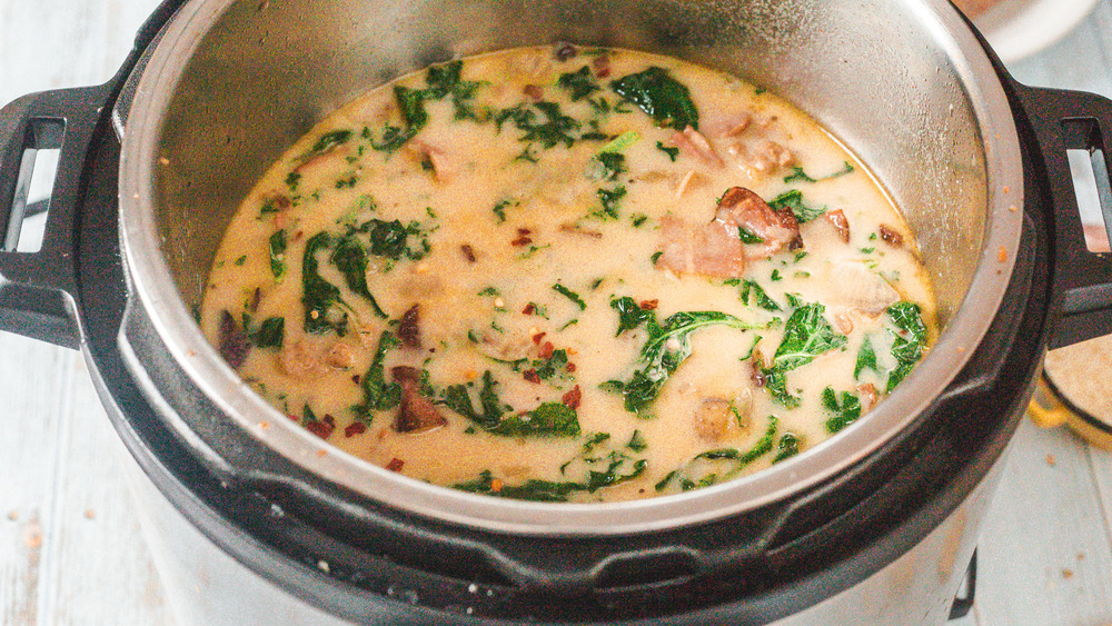 Zuppa Toscana with cream and kale