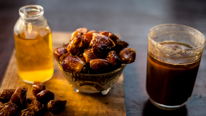 dates beside oil and paste