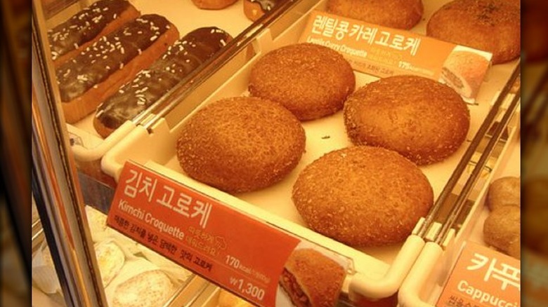 Display of kimchi croquettes