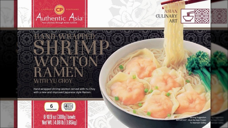 Charoen Pokphand Hand-Wrapped Shrimp Wonton Ramen With Yu Choy