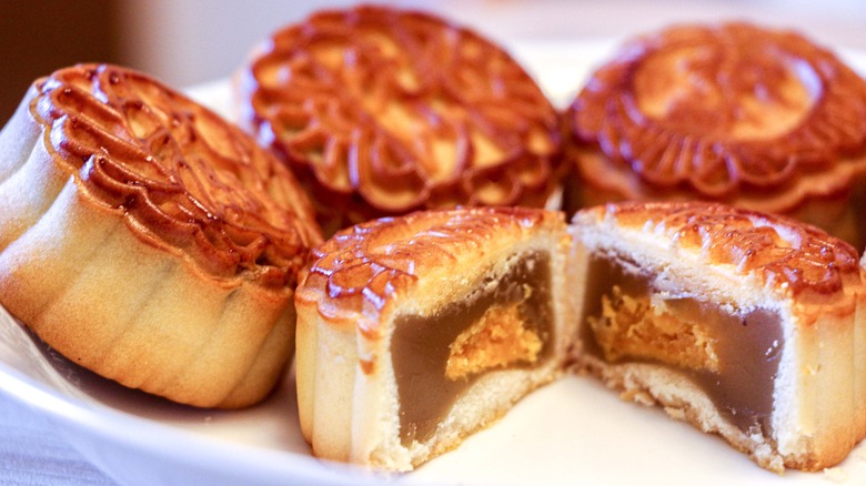 mooncakes on plate