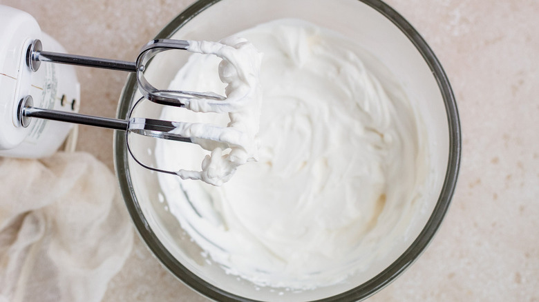 whipped cream in bowl