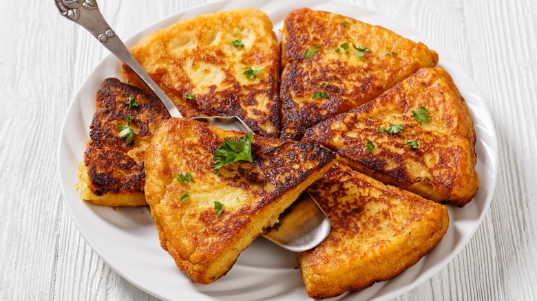 Garnished Irish potato bread farls