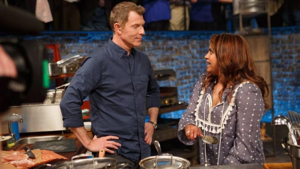 Bobby Flay and contestant