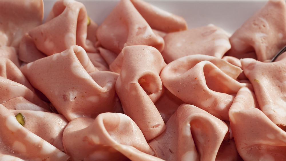 Overlapping folds of lunch meat