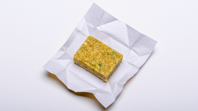 Bouillon cube in wrapper