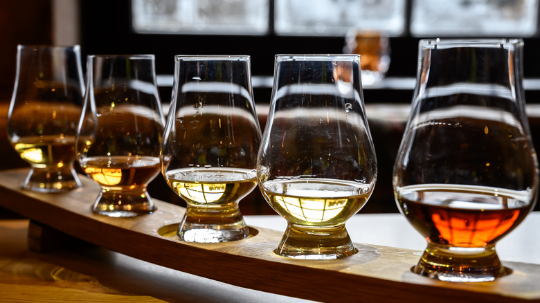 Flight of whiskeys