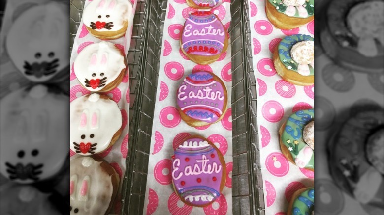 Dunkin' donuts decorated for easter