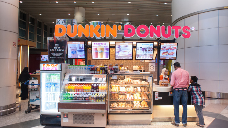 Dunkin' storefront at an airport