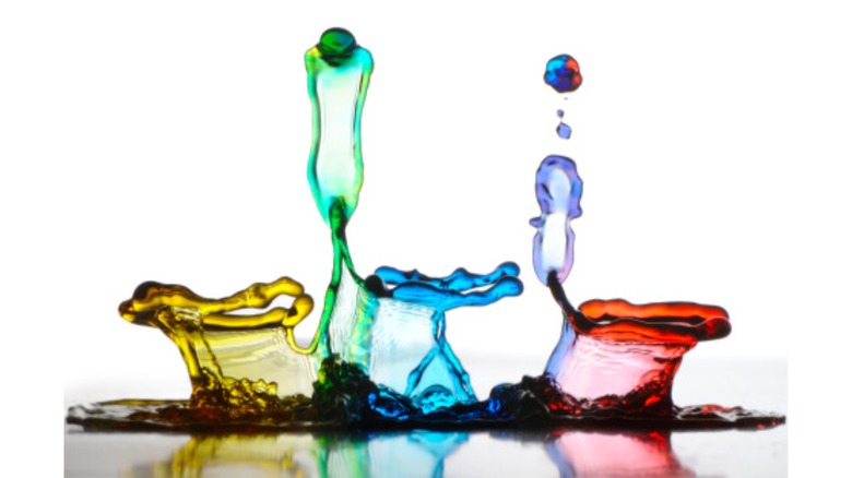 colorful water droplets