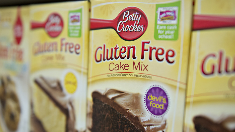 Gluten-free cake mixes in store