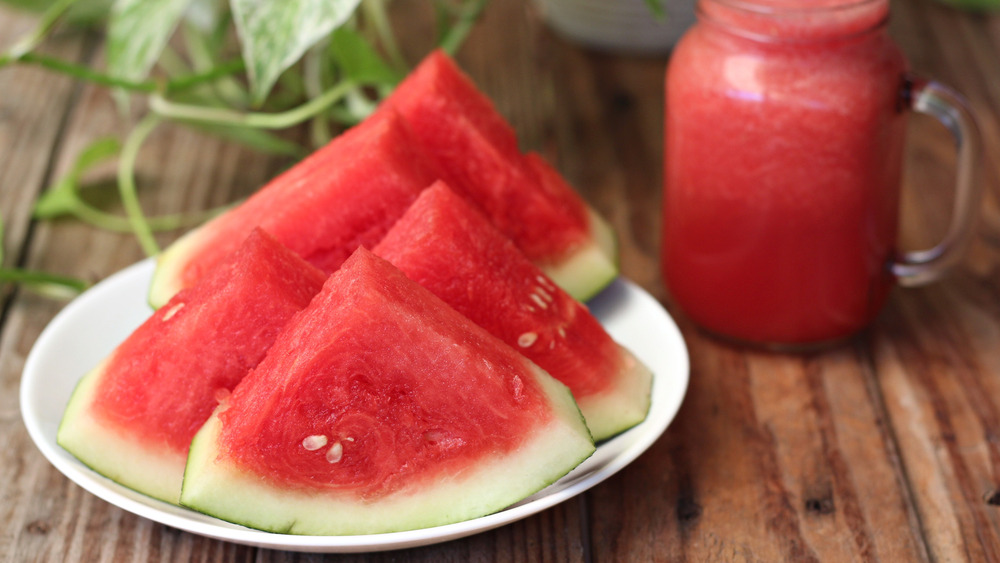 Plate of watermelon slices