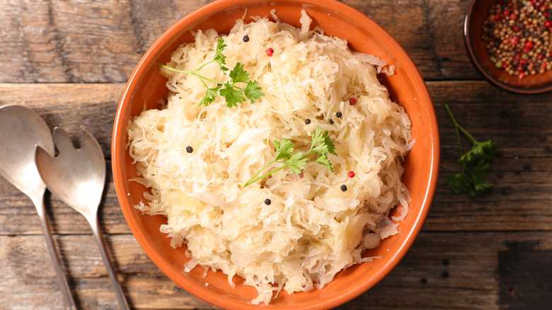 cooked sauerkraut in a bowl