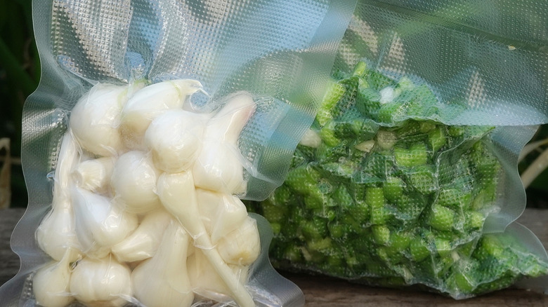 veggies in sous vide bags