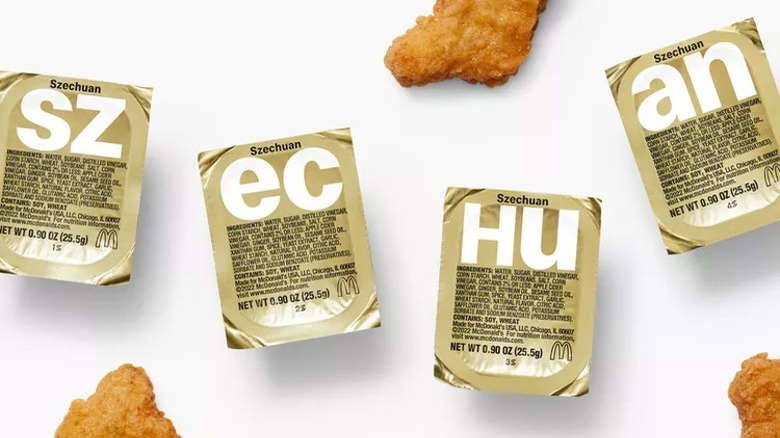 Four Szechuan sauce packets