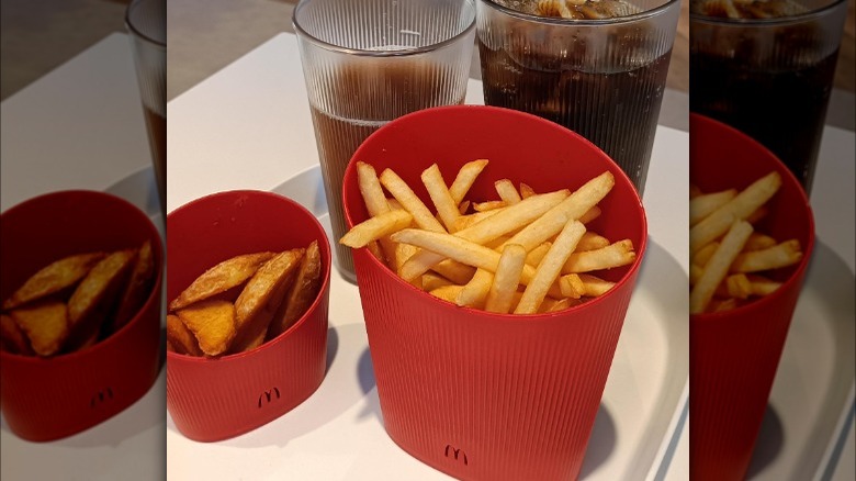 McDonald's reusable fries cartons and drink containers