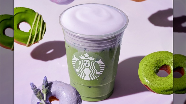 Starbucks iced lavender cream oatmilk matcha