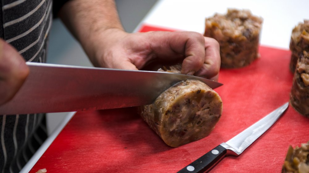 Chef preparing steak tartare