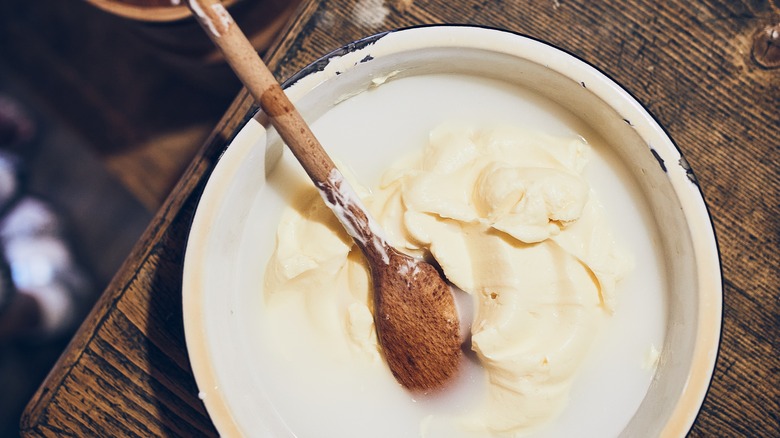 Bowl of home-churned butter