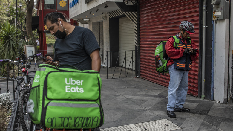 Uber Eats delivery people