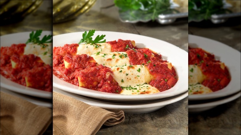 Manicotti on a Plate at Zio's Italian Kitchen