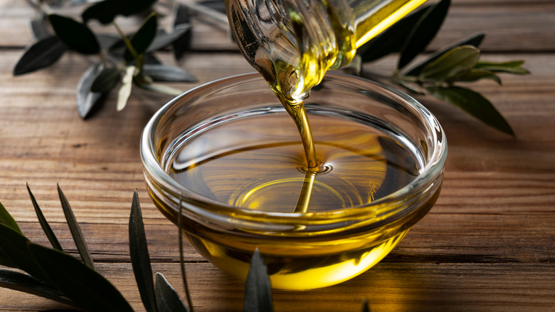 Olive oil being poured