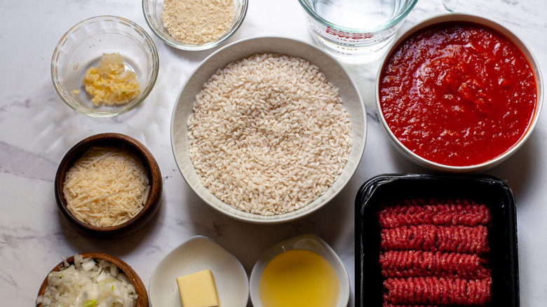 Italian rice ball casserole ingredients