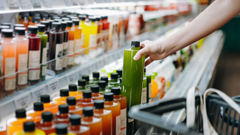 bottled juices in store