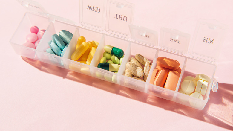 row of colorful supplements