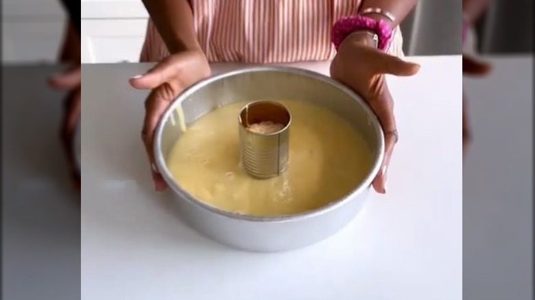 DIY bundt pan with cake batter