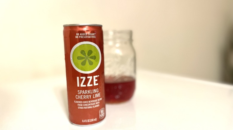 cherry izze can and jar