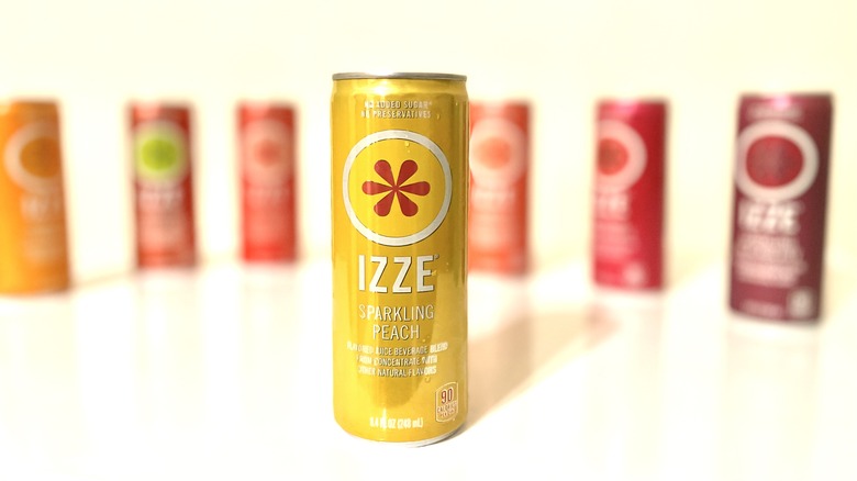 peach izze fizzy drink can