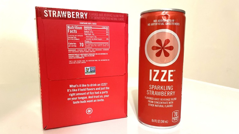 izze strawberry can and box