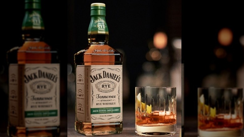 Bottle of Jack Daniel's Tennessee Straight Rye Whiskey