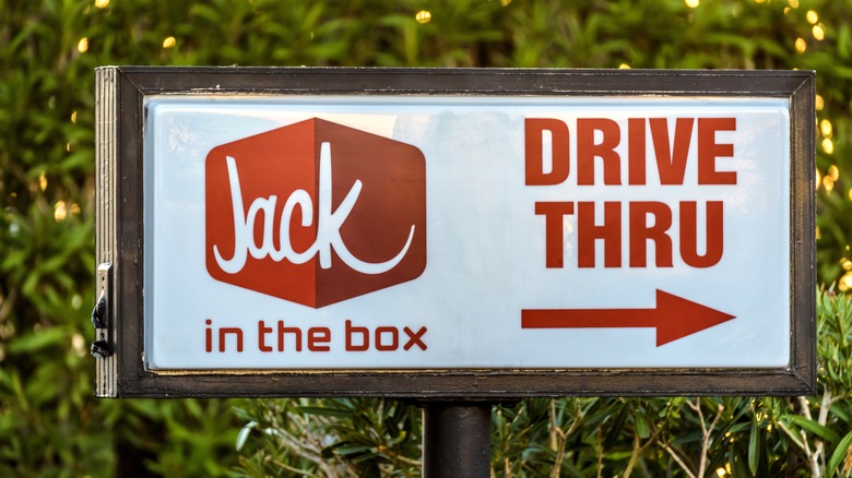 Jack in the Box restaurant drive-thru sign