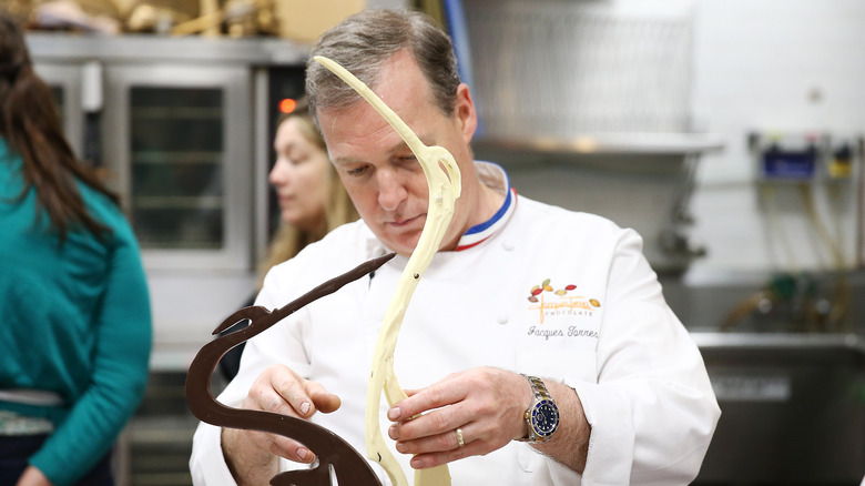 Nailed It! judge Jacques Torres works on chocolate creation