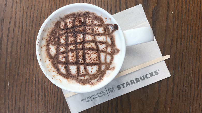 Starbucks oat milk drink on napkin