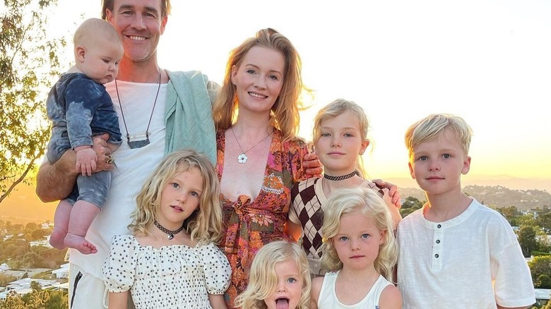 James Van Der Beek with family at sunset