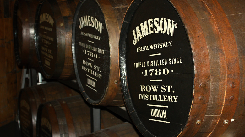 A collection of Jameson Irish Whiskey barrels 