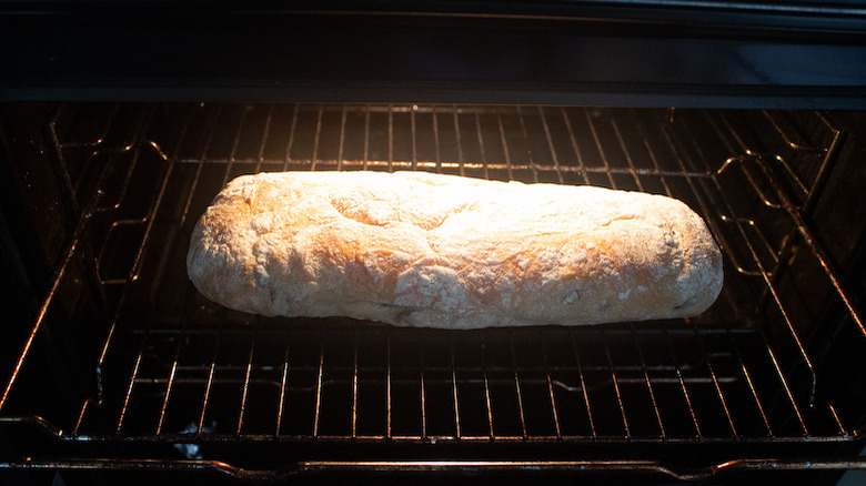 Jamie Oliver's steak sarnie with a twist bread in oven