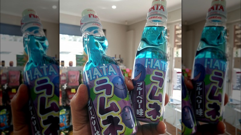 Two bottles Blueberry Ramune